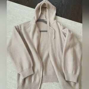 Soft cream knit zip up sweater